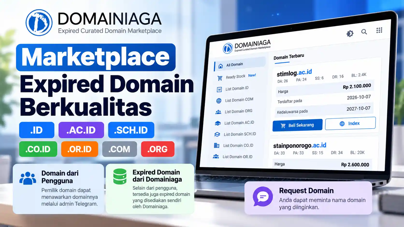 Mengenal Domainiaga, Marketplace Expired Domain Indonesia dengan Beragam Ekstensi